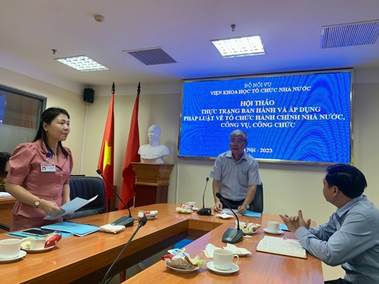 Hội thảo khoa học “Thực trạng ban hành và áp dụng pháp luật về tổ chức hành chính nhà nước công vụ công chức”