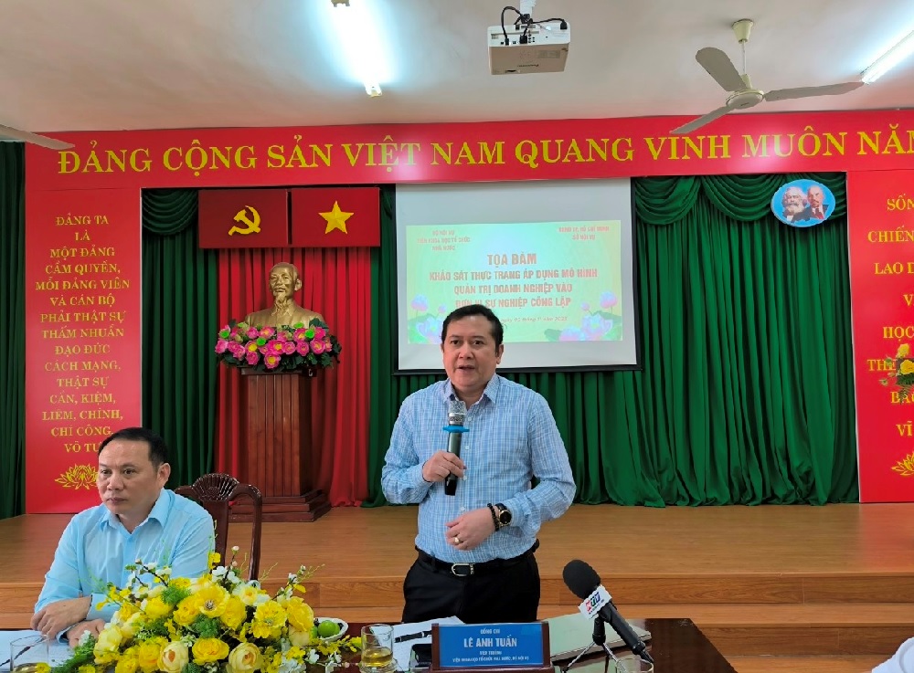 Tọa đàm khảo sát thực trạng áp dụng mô hình quản trị doanh nghiệp vào các đơn vị sự nghiệp công lập tại Thành phố Hồ Chí Minh và tỉnh Bến Tre