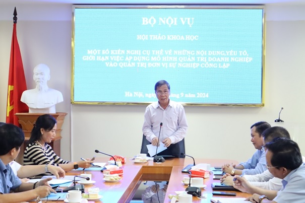 Hội thảo khoa học “Một số kiến nghị cụ thể về những nội dung yếu tố giới hạn việc áp dụng mô hình quản trị doanh nghiệp vào quản trị đơn vị sự nghiệp công lập”