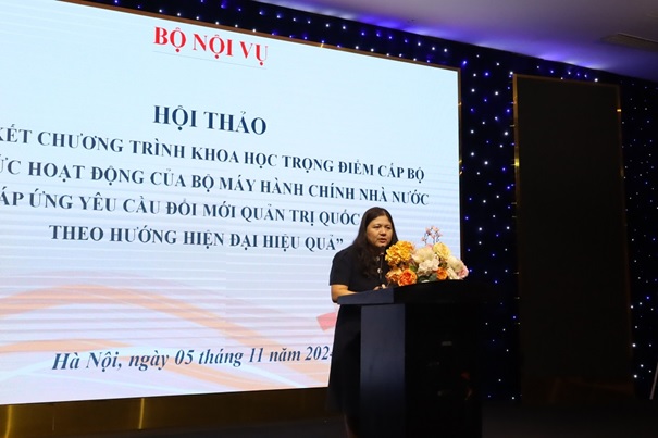 Hội thảo khoa học Tổng kết Chương trình khoa học trọng điểm cấp Bộ “Tổ chức hoạt động của bộ máy hành chính nhà nước đáp ứng yêu cầu đổi mới quản trị quốc gia theo hướng hiện đại hiệu quả”
