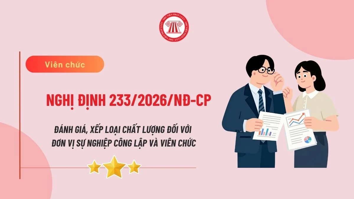 Quy định mới về đánh giá, xếp loại chất lượng đối với đơn vị sự nghiệp công lập và viên chức chức từ 01/7/2026